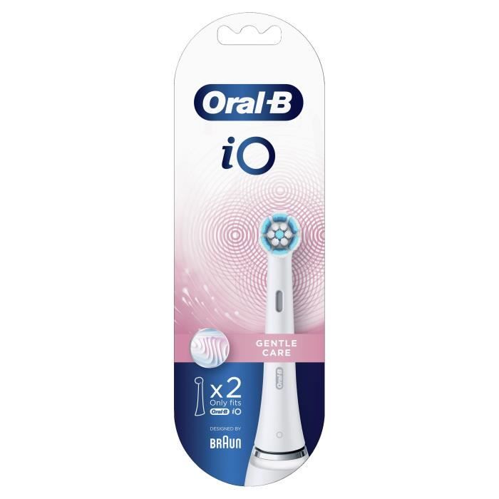 Têtes de brosse Oral-B iO Gentle Care pour zones sensibles et gencives - Pack de 2