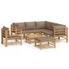 VidaXL Garden Lounge Set 8 Pcs with Taupe Cushions Bamboo 3155126