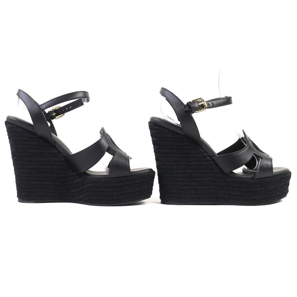 Ausgezeichnete LOUIS VUITTON Sandalen Knöchelriemen Espadrilles mit Keilabsatz 36.5 Gebraucht