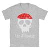 Fito Fitipaldis Band Skull with Red Checkered Beret TShirt for Unisex Leisure Cotton Tee Shirt Round Collar Short Sleeve Clothes