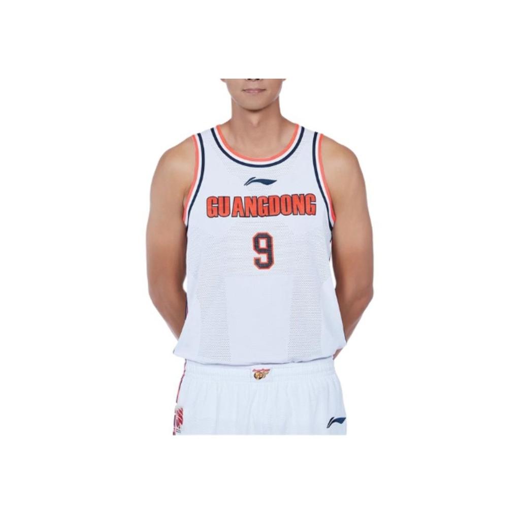 Li Ning Cba Series Professional Basketball Jersey Comfortable Round Neck Men Jersey White AAYTA05-1