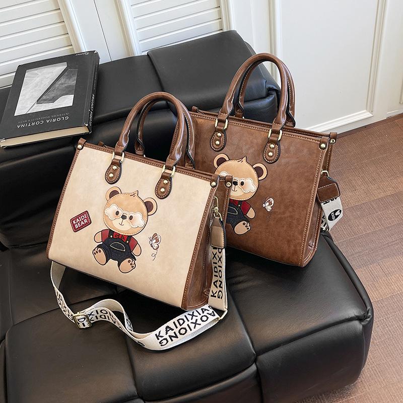 2026 New Women's High-End Cartoon Bear Crossbody Tote Bag