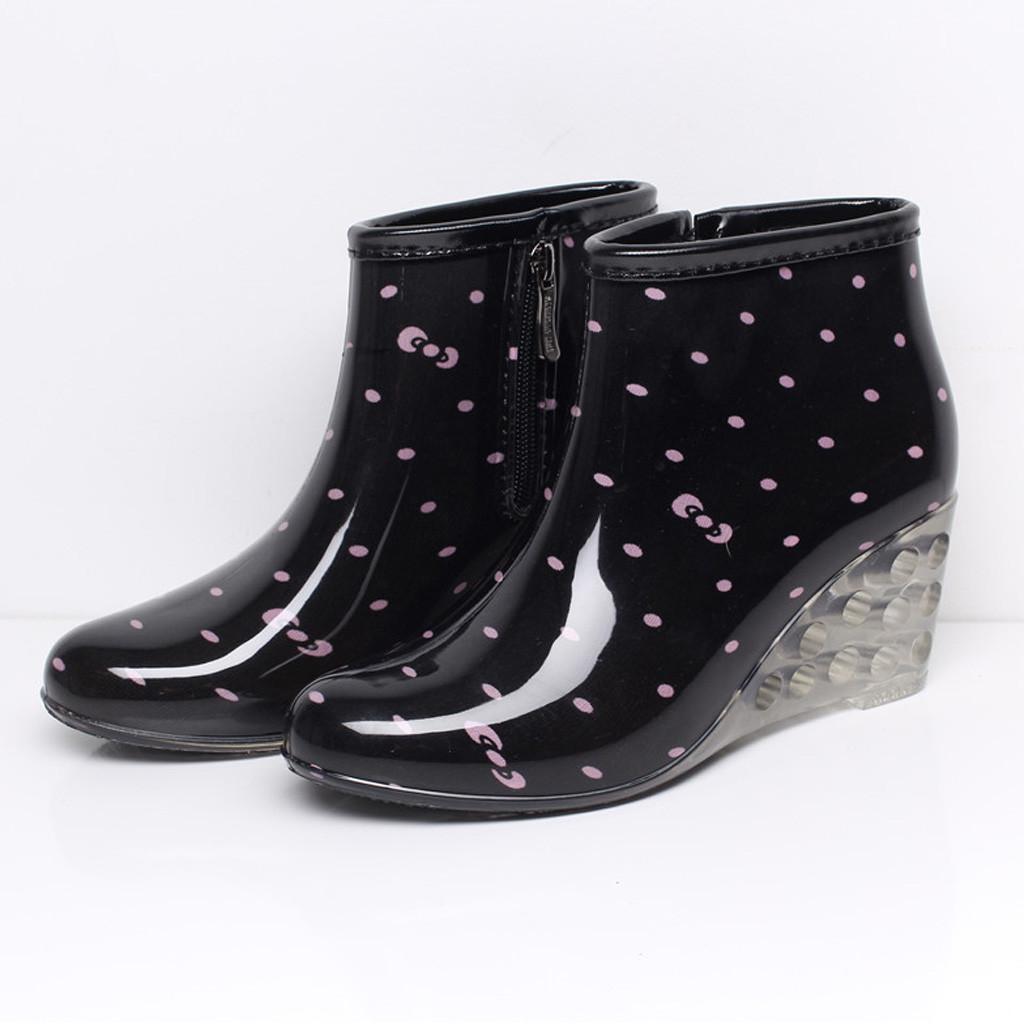 Botas de lluvia para mujer Cuñas Botas de lluvia de tubo corto Zapatos de agua  impermeables antideslizantes comprar a buen precio — entrega gratuita,  reseñas reales con fotos — Joom