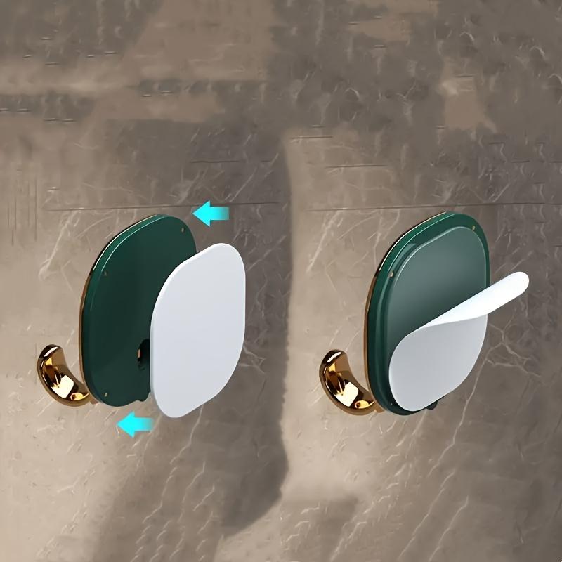 4pcs  Adhesive Hooks In Assorted Colors - Easy Install, No-Drill Wall Mount for Clothes, Towels & Robes - Stylish Bathroom Accessories