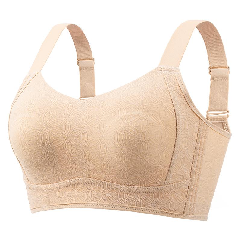 Traceless big breasts show small breasts underwear women's summer thin anti-sagging no steel ring summer full cup sports bra cover