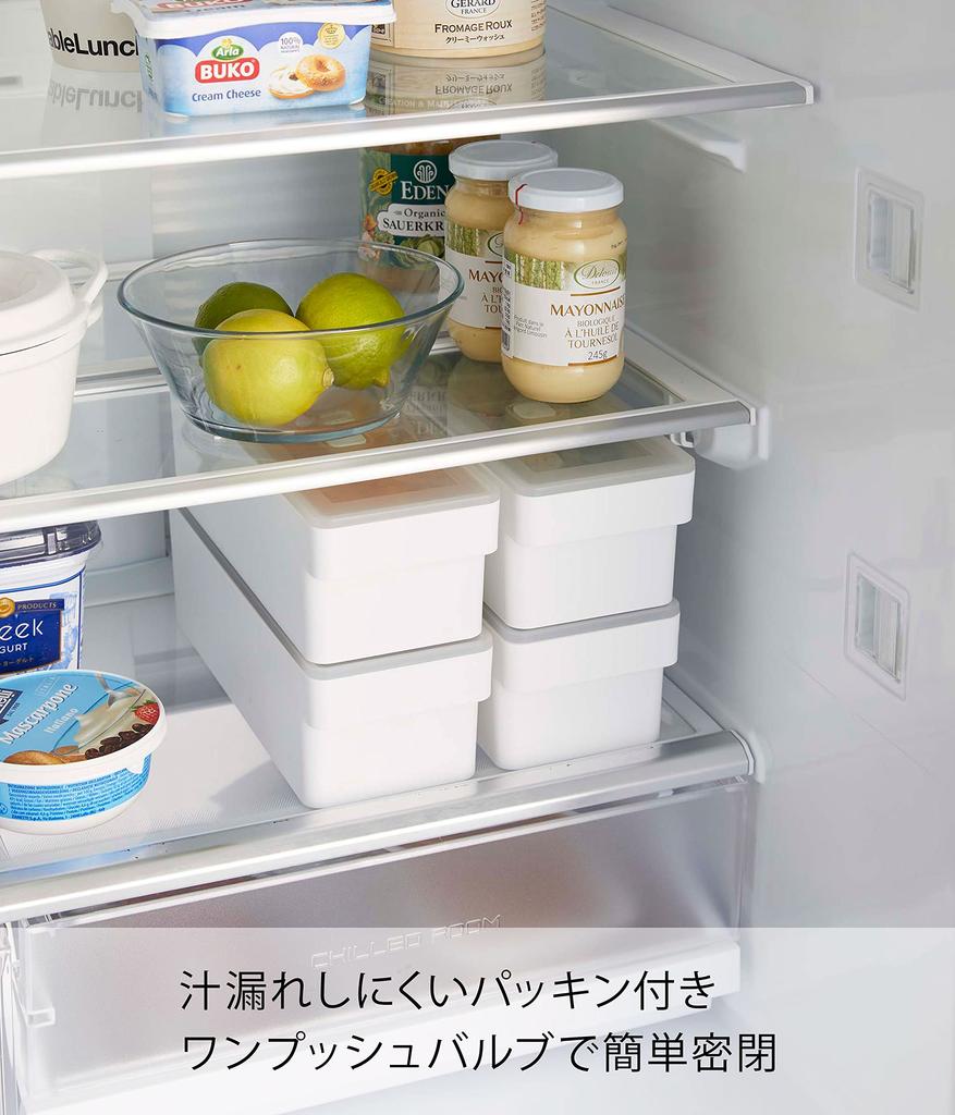 Yamazaki Tower a Airtight Food Container with Approximately 10cm W X D X with a 7709, Deep-access, Handle, White, 27.5cm 8.4cm H, Bubble.