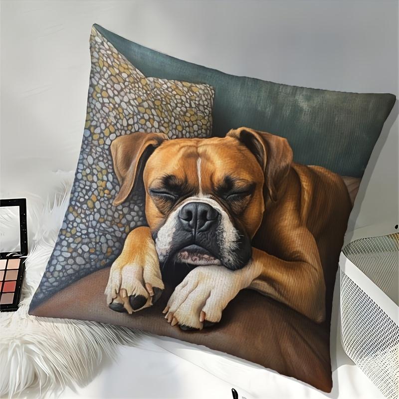 Boxer Dog Design Throw Cushion Covers Chair Living Room Pillowcase Cozy Zipper Sofa Pillow Covers Bedroom Indoor Home Decor