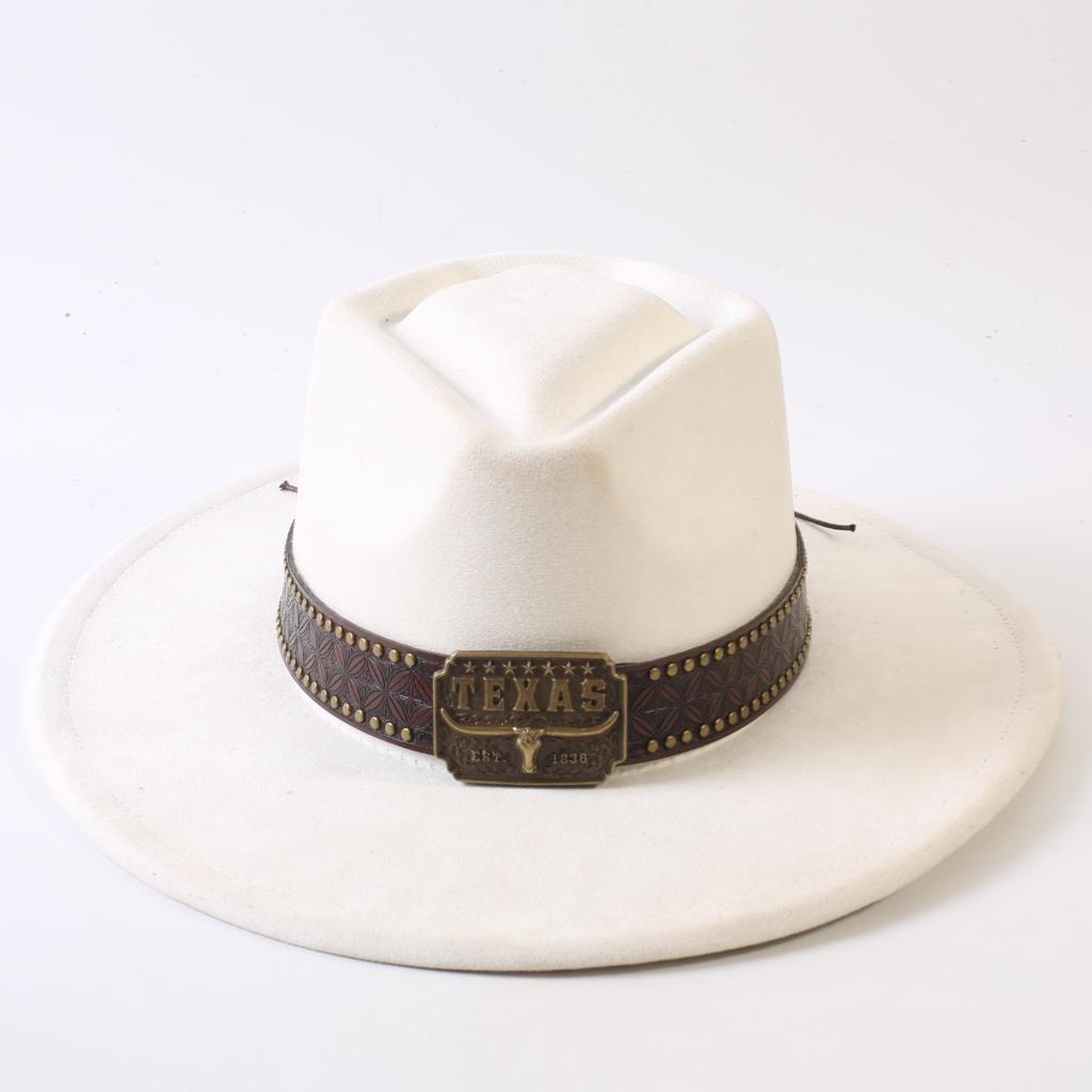 Popular European and American Style Suede Big-brimmed Top Hat, Men's and Women's Classic Fashion Western Cowboy Hat