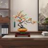 Aris & Juno Hand-Painted Copper Money Tree Sculpture, Traditional Chinese Wealth & Prosperity Symbol Statue, Feng Shui Office Desk Home Living Room