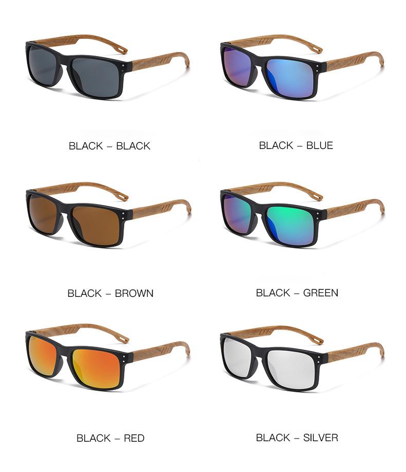 Xiaomi Men Women Square Polarized Sunglasses UV400 Bamboo Wood Temple Fashion Shades For Driving Fishing Beach Outdoor