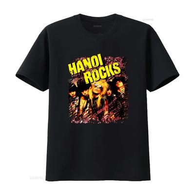 Hanoi Rocks Rock Band Music T Shirt Vintage Style Print for Fans Vintage Washed Designer Clothes Versatile Graphic Stylish