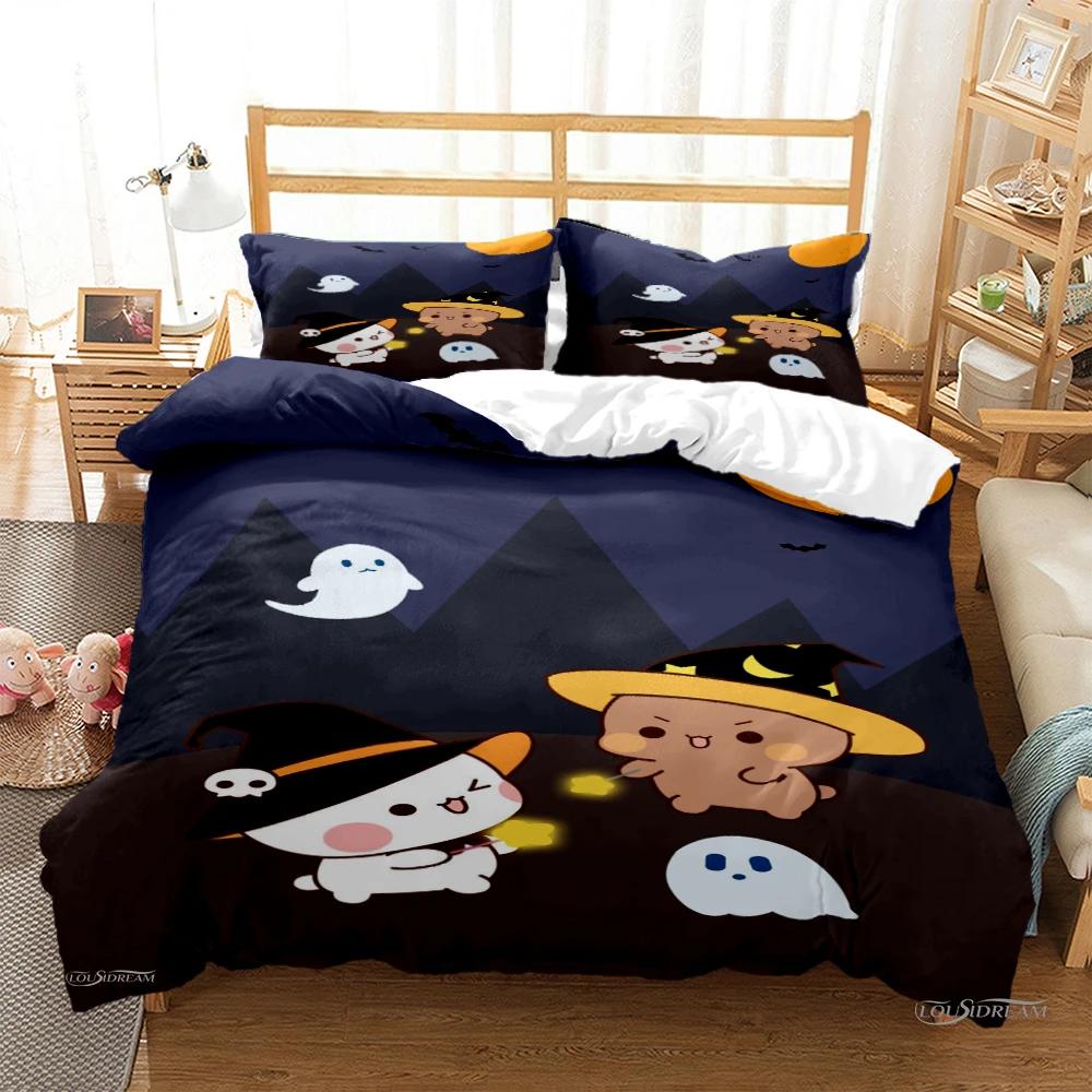 Roztomilý Bubu Dudu Kreslený Medvídek Panda Povlak na přikrývku Kawaii Soupravy povlečení Měkké povlaky na přikrývku a povlaky na polštáře Single/Double/Queen/King Boys