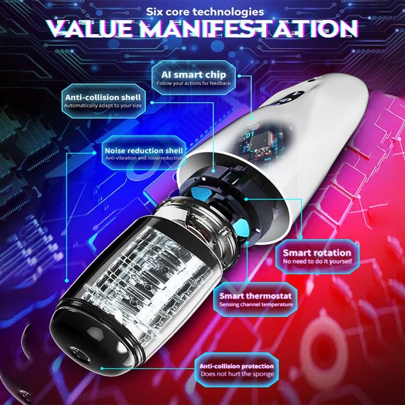 Nowy automatyczny obrót teleskopowy męski Masturbator 10 regulowanych trybów Cipka dorosły Masturbator puchar elektryczny punkt kulminacyjny seks-zabawka dla mężczyzn