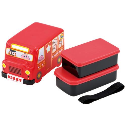 Skater Bus-Shaped Lunch Box, Two-Tier, Perfect for Kids, Kindergarten, Preschool, and Elementary School, Cute, Small, Kirby of the Stars, Nintendo, Bo