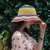Women Summer Colorful Crochet Foldable Crochet Sun Shading Tourism Vacation Seaside Crochet Beach Sunshade Fisherman Hat