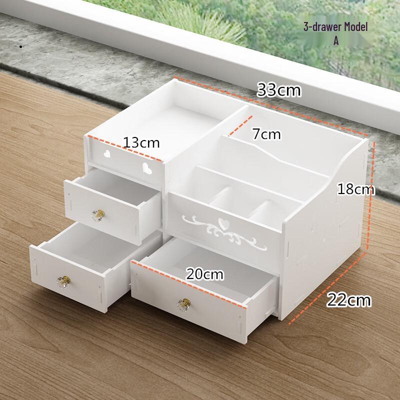 miflame Desktop Cosmetic Storage Box with Mirror