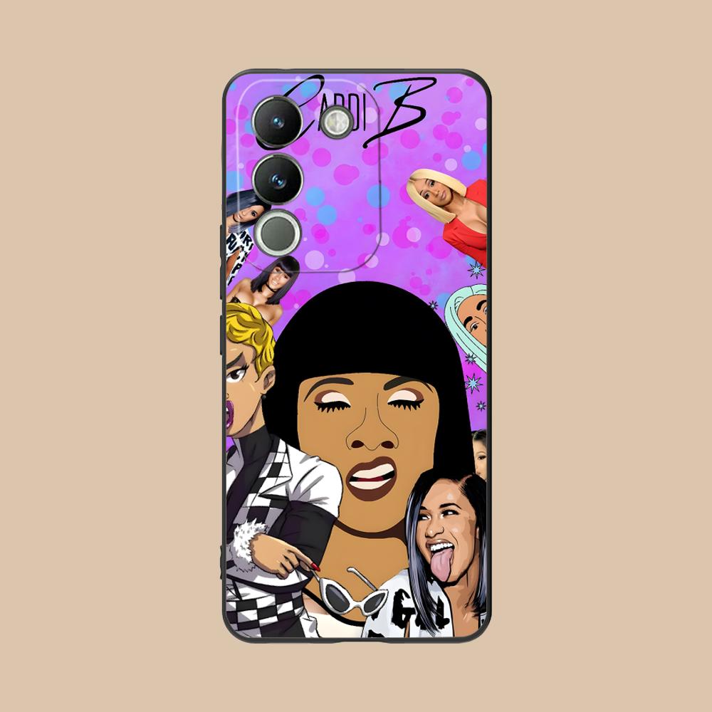Cardi B Matte TPU Mobile Phone Case for VIVO Y77 76 75 74 73 72 58 56 55 51 50 38 36 Y19 Y18 Y03 Y01 5G Colorful Cover