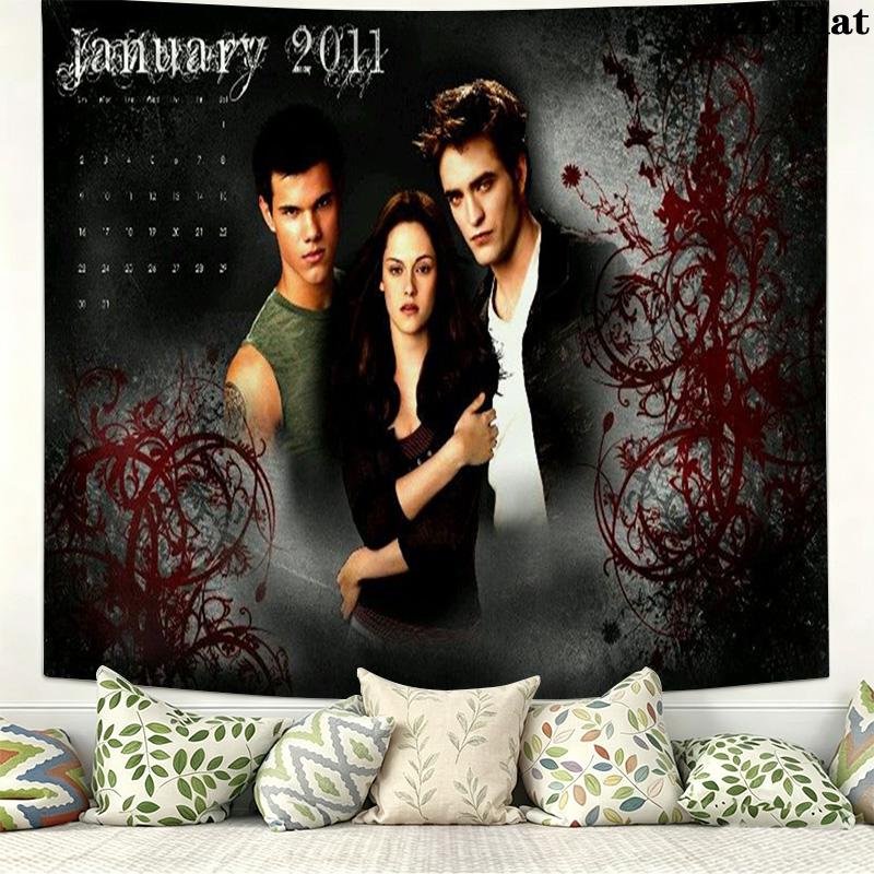 Twilight Poster Wall Tapestry Aesthetic Wall Hanging Printed Fabric Blanket Decorative Tapestries for Bedroom Living Room Home Decor