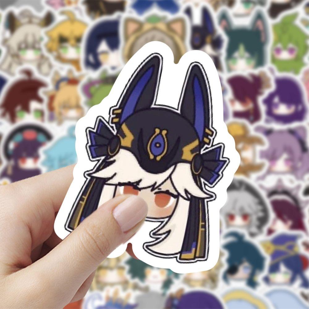 

60 шт. наклеек Genshin Impact Cyno, периферийные украшения для рукописных журналов, наклейки для рабочего стола, украшения для студенческих тетрадей - водонепроницаемые наклейки