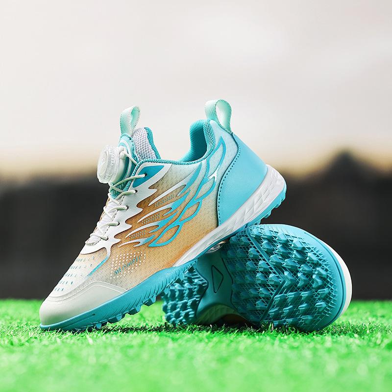 Children'S Rotary Buckle Football Shoes Boys And Girls Tf Shattered Nails Elementary And Secondary School Students Training Competition Sneakers