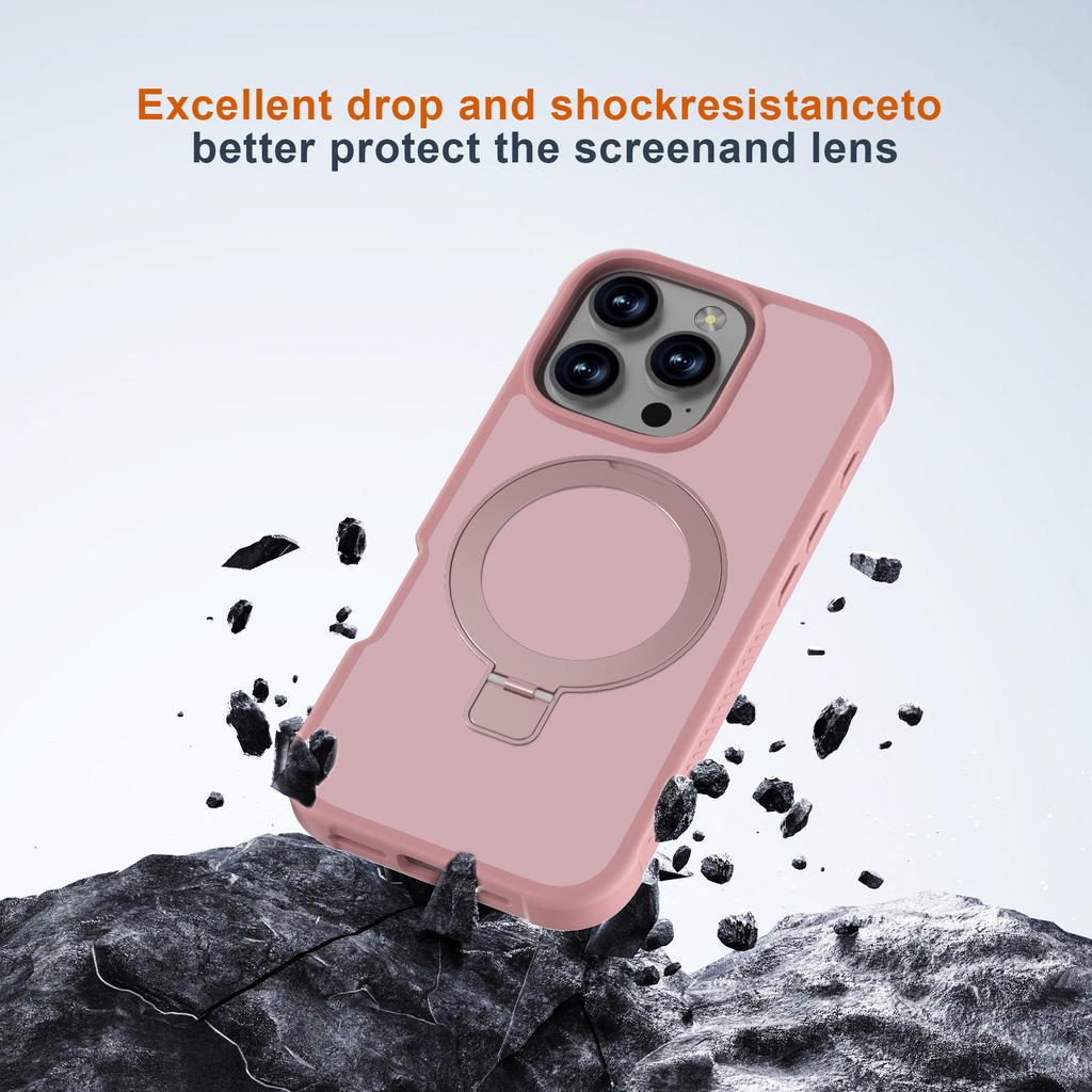 GW20 Für iPhone 16 Pro Hülle Kompatibel mit MagSafe Skin-Touch TPU+PC Ständer Handyhülle