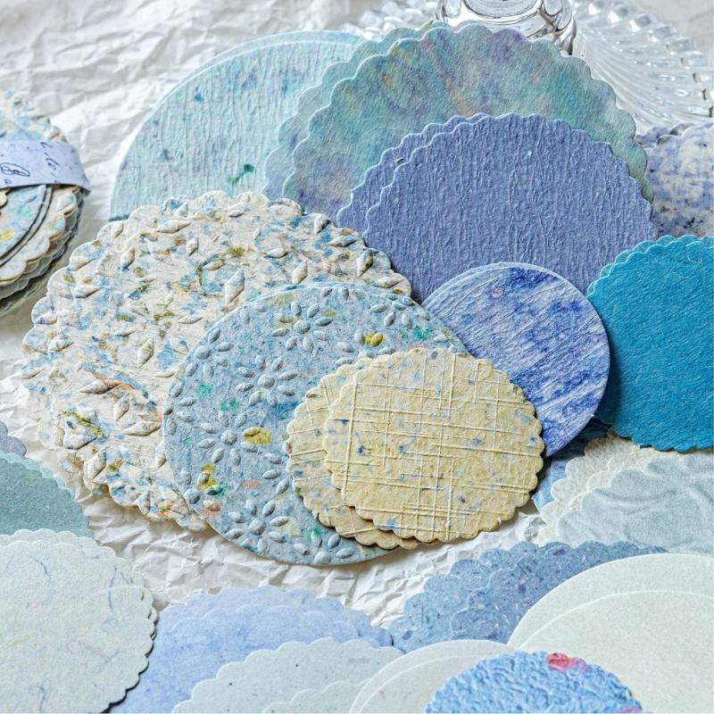 Light Retro Decorative Paper Disks Paper Disc For Journals Gift Packaging Creative Projects Soft Color Palette