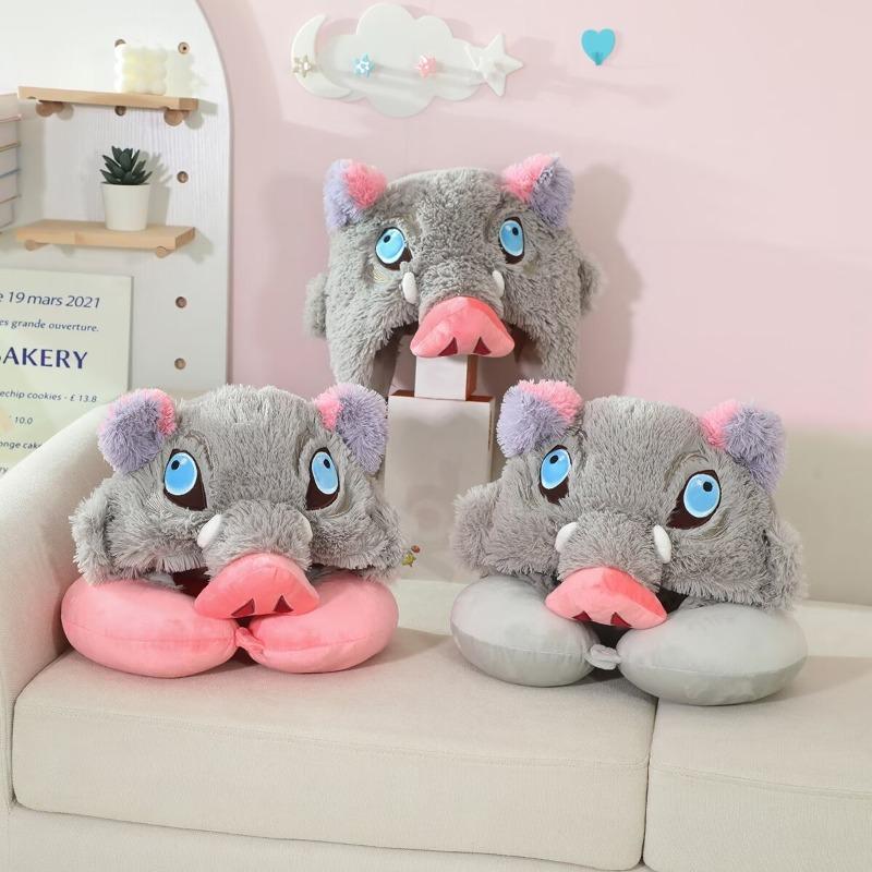 Rekvizita pro hraní rolí Plyšová čepice s hlavou divokého kance Zabiják démonů Hashibira Inosuke Teplá pokrývka hlavy Plyšová čepice z japonského anime