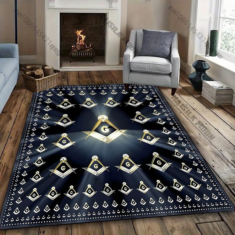 Multi Size M Freemas0nry Theme Printed Carpet New Release! Rug for Living Rooms Bedrooms, Office Areas, Machine Washable Mat
