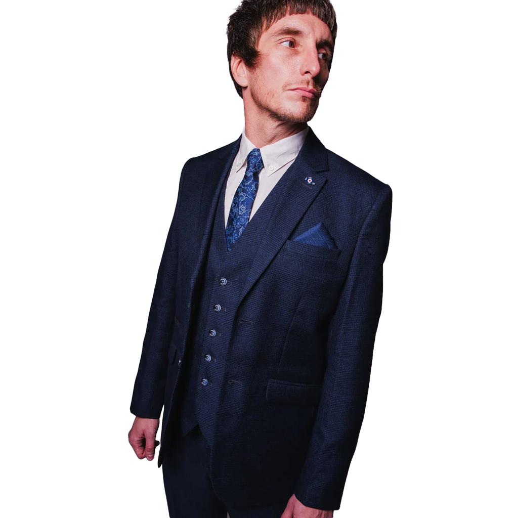 Lambretta Mens Spencer Self Check Slim Tailored Waistcoat