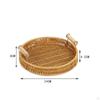 Woven Serving Tray Wooden Handles Shallow Rim Tableware S Round Woodhandle