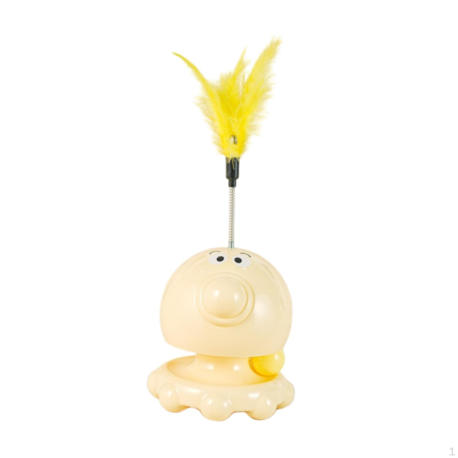 

Интерактивная игрушка-дразнилка для кошек, портативная для домашних кошек, забавный тренажер для домашних животных с перьями жёлтый