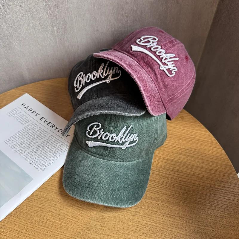 Unisex Snapback Hat Hip Hop Retro Casual Dad Hat for Men Women Sport Gift Vintage Washed Cotton Baseball Cap Embroidery Brooklyn