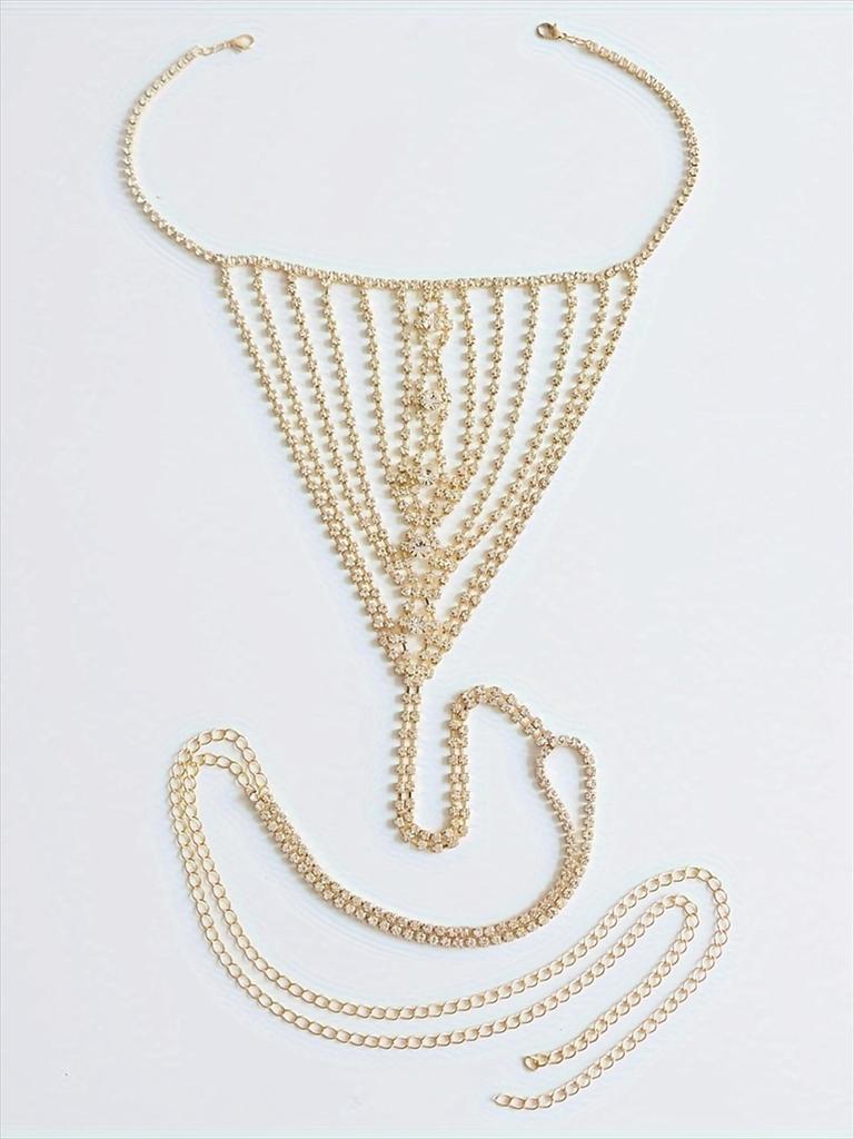Sexy Luxury Body Chain Rhinestone Panties, Flash Diamonds Nightclub Waist Chain Rhinestone Bikini Accessories Body Chain