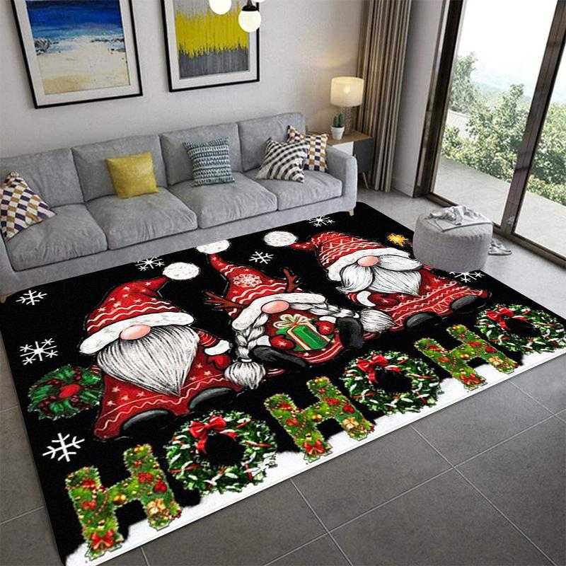 C-Christmas Dwarf Print Carpet Door Mat Living Room Bedroom Non-slip Carpet Home Decoration Floor Mat New Year Gift
