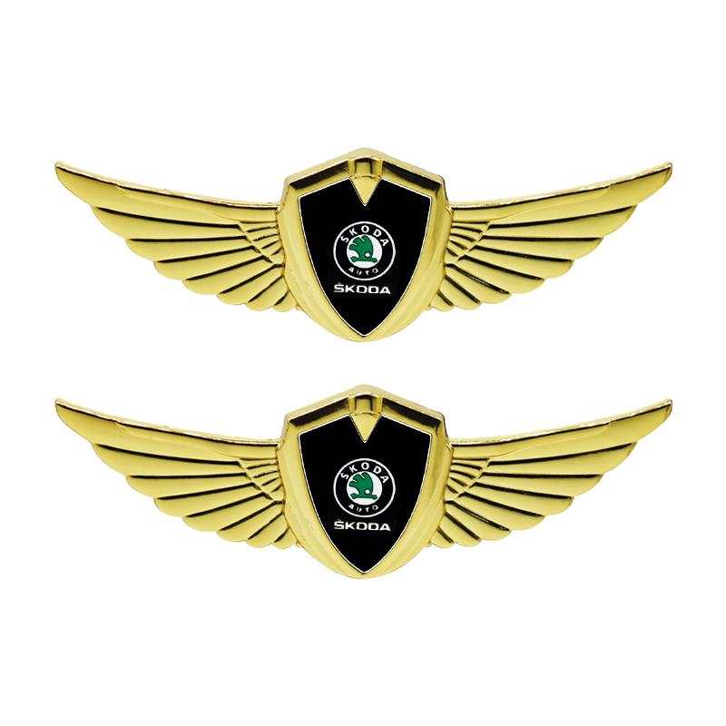 Premium New Metal Wings Car Badge – Skoda Body Decoration Sticker for Octavia, Fabia, Kamiq, Karoq Kodiaq Rapid SCALA, Superb
