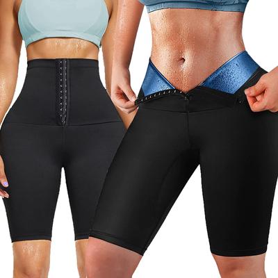 Pantalones cortos de cintura alta para mujer, moldeadores de cuerpo, adelgazantes, moldeadores de muslos, pantalones cortos para el sudor del vientre, levantadores de glúteos, pantalones deportivos de yoga