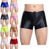 Breathable Low Rise Boxer Briefs with Sheath Pouch and Elastic Waistband for Men Glossy Swim Trunks Loungewear Sleep