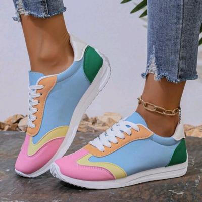 Mode Herbst Damen Klassische Farbpassung Designer Anti-Rutsch Flache Sportschuhe für Tägliche Freizeit Outdoor-Spiel Damen Freizeitsneaker