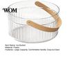 Multi-purpose Storage Basket Ice Bucket with Faux Leather Handle, Thickened Plastic Beer Wine Cooler Handle for Party, Clear Beverage Container