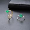  Four Leaf Clover Horse Hoof Print Rings for Women Stainless Steel Fashion Adjustable Rings Birthday Party Jewelry Gifts