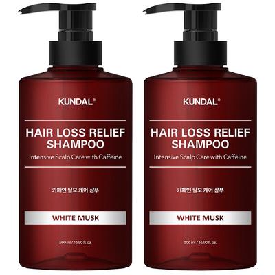 Kundal Caffeine Hair Loss Shampoo White Musk Fragrance, 500ml, 2 Units