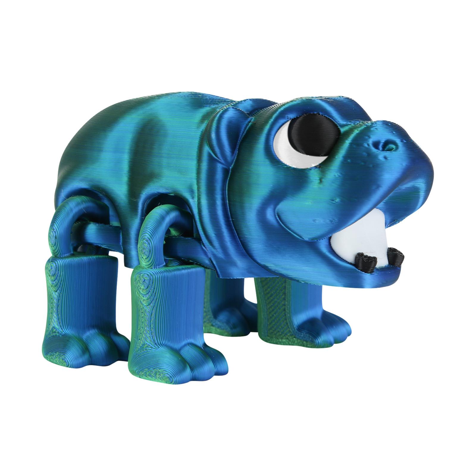 

3D-печатная подвижная игрушка бегемот, бегемот с подвижными суставами, 3D-печатная игрушка-украшение бегемот, снятие стресса, подвижный бегемот One Size