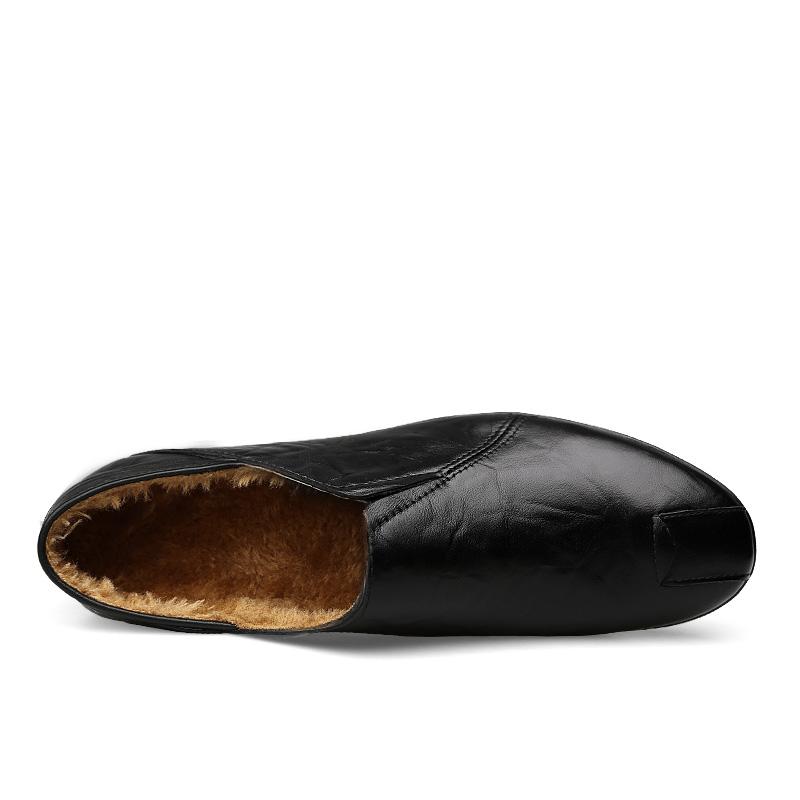 Fashion Lightweight Loafers Warm with Fur Mens Moccasin Shoes Winter Men Flats Breathable Casual Slip-on Comfortable Plus Size Footwear