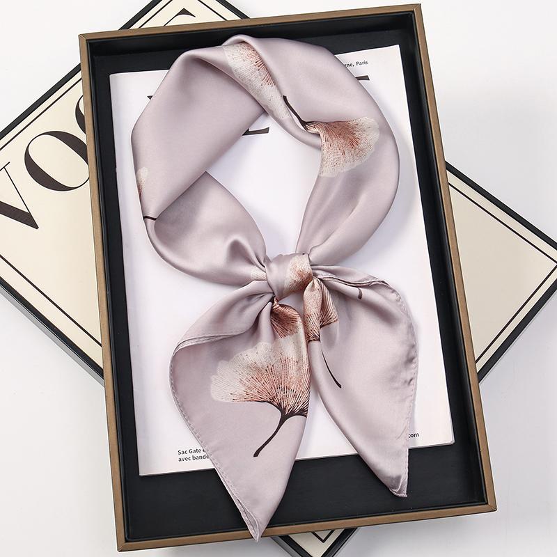 Luxury Fashion Pink Paisley Scarf for Women Lightweight 70x70cm Square Silk Scarves Elegant Shawl Bandana