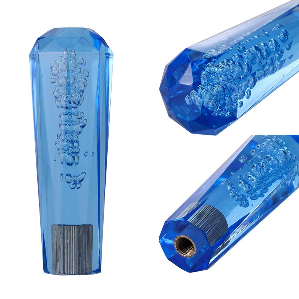 HANSWD Universal Crystal Shift Knob, Foam Included, Octagonal, Bubble, For Gate AT/MT Cars, 3