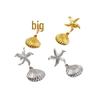 European & American Ocean Style Starfish Shell Earrings: Retro Plated Gold & Silver Holiday Accessories