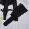 Women Sexy Exotic Bodysuit Set Thin See Through Hollow Out Romper Transparent Party Club Wear