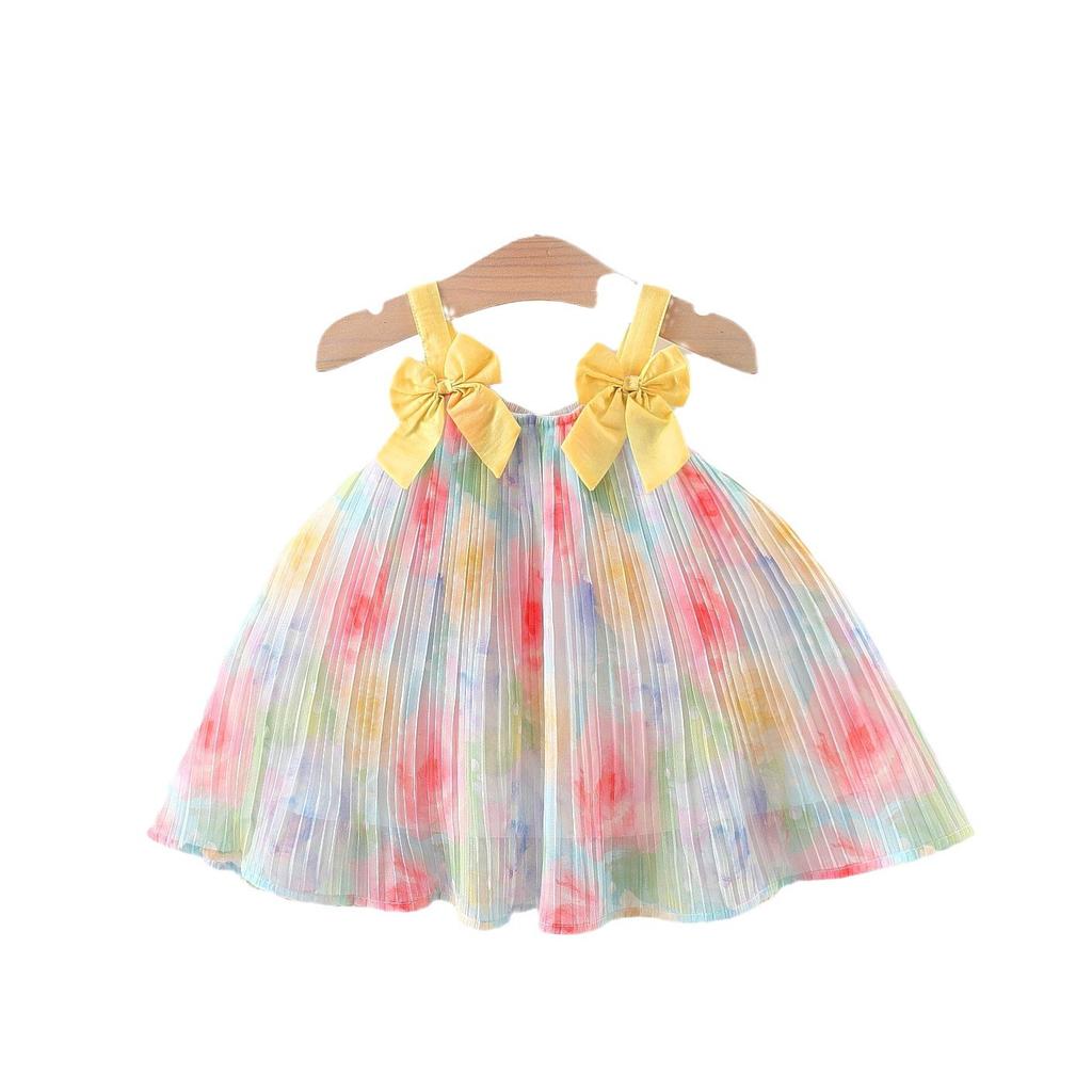 Girls' Summer Dress Children's Korean Baby Girl Princess Dress Flower Suspender Dress