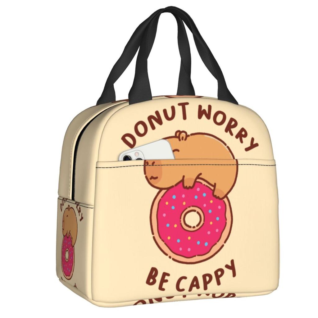 Custom Capybara Insulated Lunch Bag for Women Leakproof Cooler Thermal Lunch Tote Office Picnic Travel