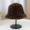 Winter Cross-border New Trend Plush Hat Women's Korean Version Fashion Foreign Style Leopard Print Bucket Hat Versatile Basin Hat To Keep Warm